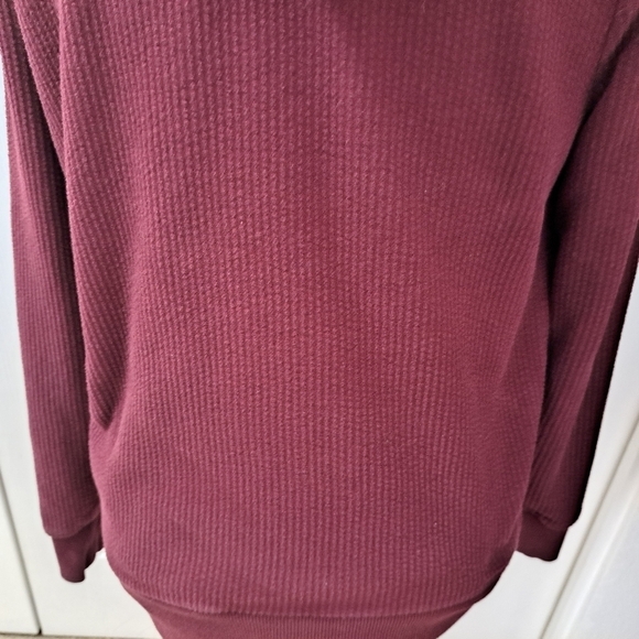 Old Navy Maroon Ribbed Hoodie   Size S - Picture 12 of 12